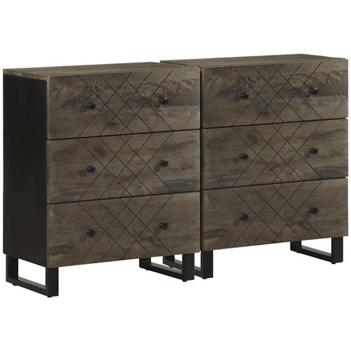  Komoda 2 kom crna 60x33x75 cm Puno drvo Mango Cijene