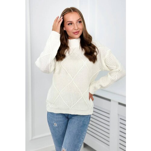 Kesi Sweater pulled over the head in diamond ecru Cene
