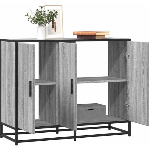  Komoda Siva Sonoma 94x35x76 cm Konstruirano drvo Cene