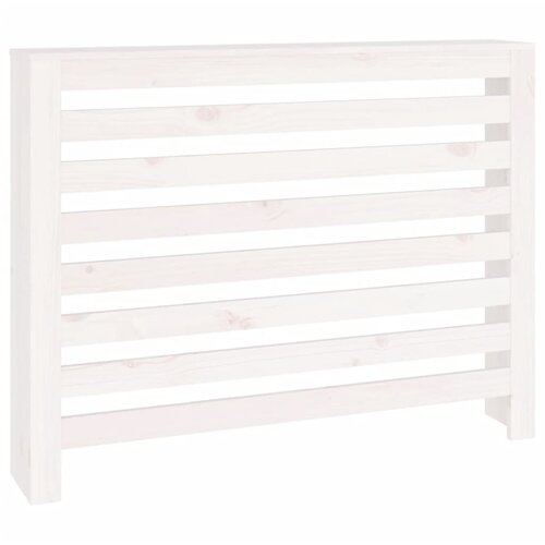  Pokrov za radijator bijeli 108,5 x 19 x 84 cm masivna borovina Slike