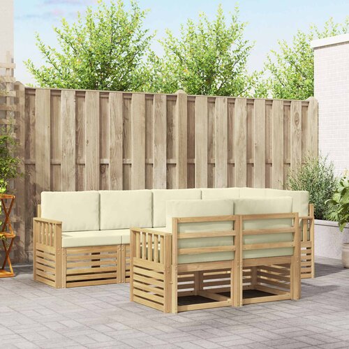  Set vanjskih sofa 7 pcs Bijela i krem 247 x 128,5 x 73 cm Cijene
