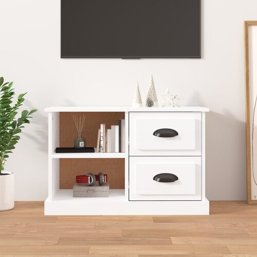 VidaXL TV omarica visok sijaj bela 73x35,5x47,5 cm inženirski les Slike