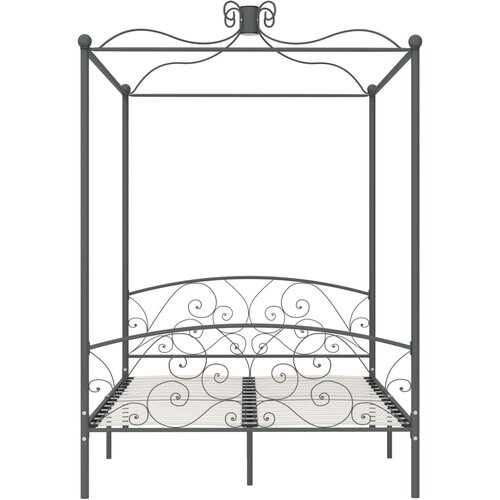  Okvir za krevet s nadstre&amp;scaron;nicom sivi metalni 140 x 200 cm Slike