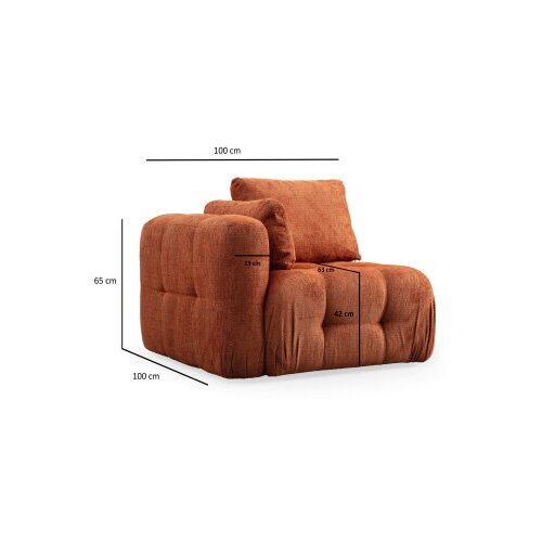 Atelier Del Sofa Kutna garnitura Amaris, 180x120x65 cm, Narandžasta Slike