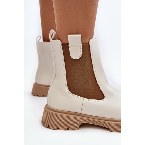 Kesi Women's Chelsea Zipper Boots, White Ramhel Slike