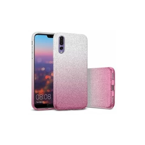 Nillkin Silikonski ovitek z bleščicami Bling 2v1 za Huawei Y5p - srebrno pink