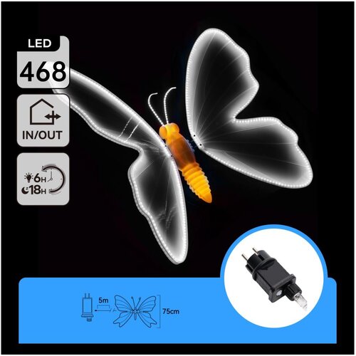 Aigostar LED spoljna božićna dekoracija 504xLED IP44, hladno bela, u obliku leptira Slike