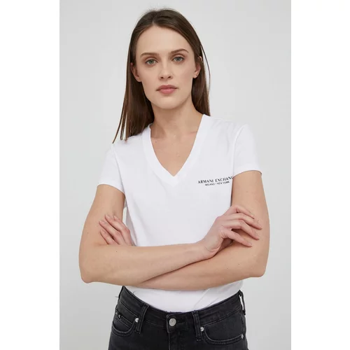 Armani Exchange Pamučna majica boja bijela