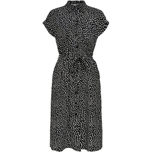 Only Dolge obleke VESTIDO LARGO MANGA CORTA MUJER 15191953 Črna Slike