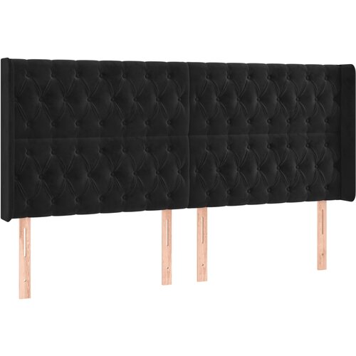  LED uzglavlje crno 203 x 16 x 118/128 cm bar&amp;scaron;unasto Slike