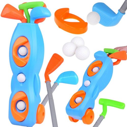  Dječji mini golf set s kolicima na kotačima, 3 palice i 2 rupe Slike