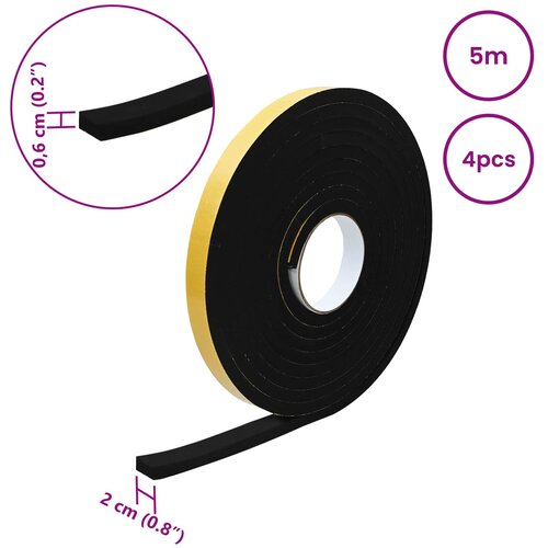  Samoljepljiva pjenasta traka 4 pcs Crna 20mm x 5m CR pjena Slike