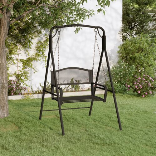 vidaXL Gugalna klop 124 cm črna jeklena Cene