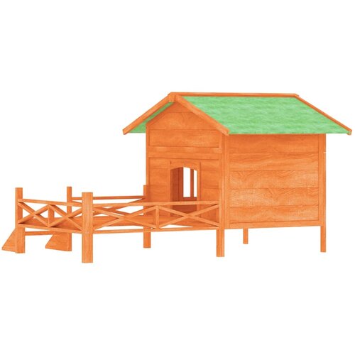  Kućica za pse smeđa 159 x 120 x 88,5 cm od masivne borovine Slike