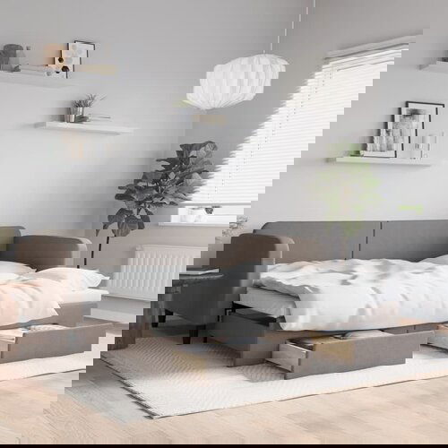 vidaXL Dnevni krevet na razvlačenje smeđesivi 90 x 200 cm od tkanine Cijene