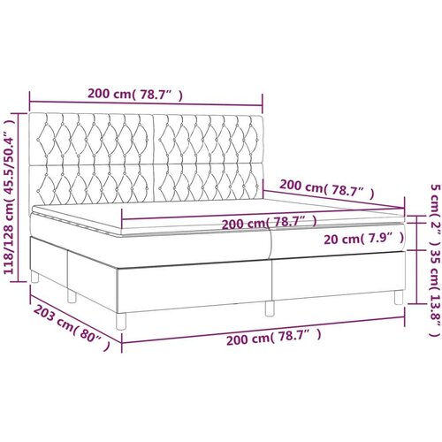 vidaXL box spring postelja z vzmetnico taupe 200x200 cm blago, (20761114) Cene