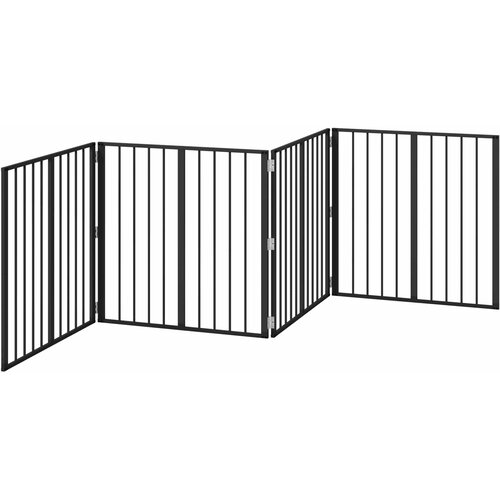  Vrata za pse 4 pcs Crna 80 x 80 cm Cinkani čelik Slike