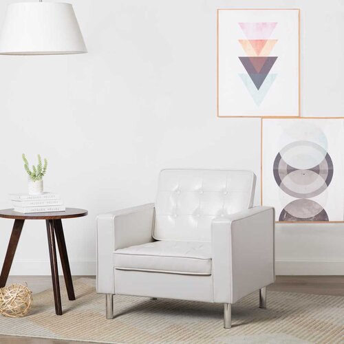  Fotelja bijela 75x70x75 cm umjetna koža Slike