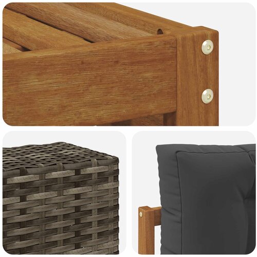  Set vanjskih sofa 7 kom. Prirodna i antracit Poliester Slike