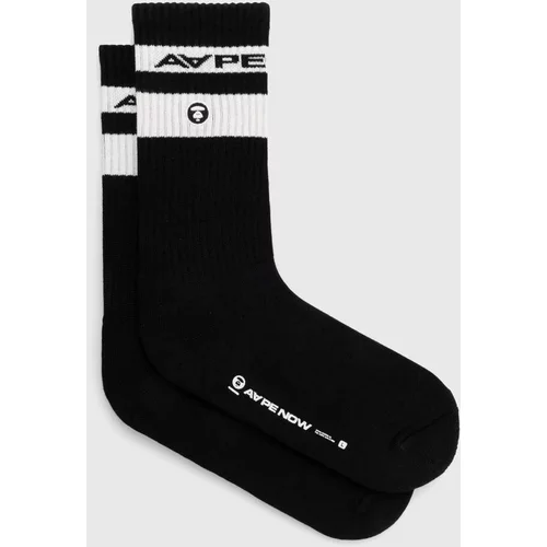 AAPE Čarape Rib w/ Stripe za muškarce, boja: crna, ASO5135