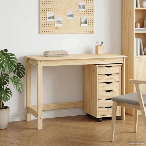  Set stola i pokretnog ormara MOSS 2 pcs Smeđa Cijene