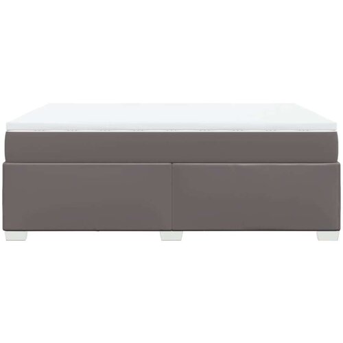 VidaXL Krevet s oprugama i madracem sivi 140x190 cm od umjetne kože Slike