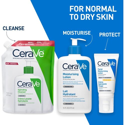 CeraVe Hydrating Cleanser čistilna emulzija z vlažilnim učinkom nadomestno polnilo 473 ml Slike