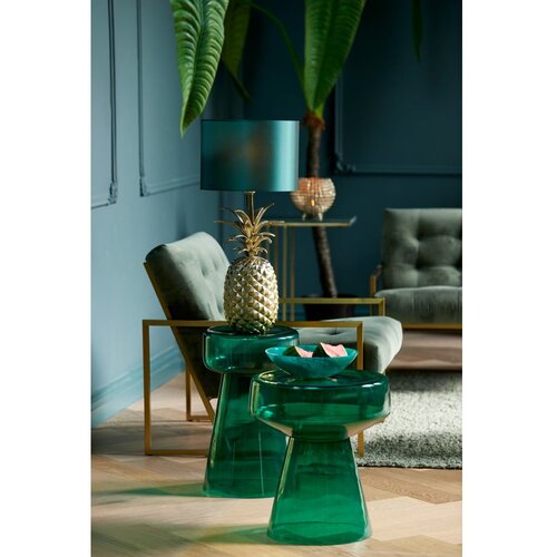 Light &amp;amp; Living Stakleni okrugao pomoćni stol &amp;oslash; 37 cm Dakwa &amp;ndash; Slike