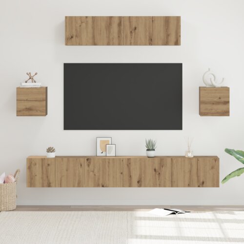vidaXL Set TV ormarića 7 pcs Umjetnička hrastovina 80 x 30 x 30 cm Cijene