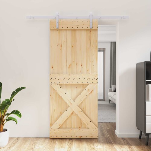  Klizna vrata Prirodna i bijela 85 x 210 cm Čvrsta borovina Cijene