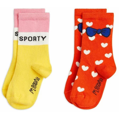 Mini Rodini Dječje čarape 2-pack boja: narančasta