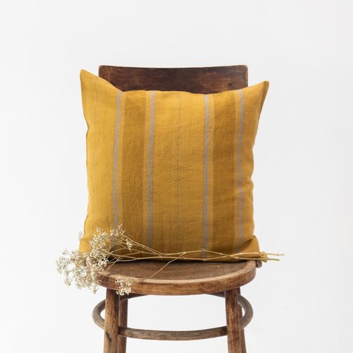 Linen Tales Lanena ukrasna jastučnica 40x40 cm Amber Bronze Stripes – Cijene