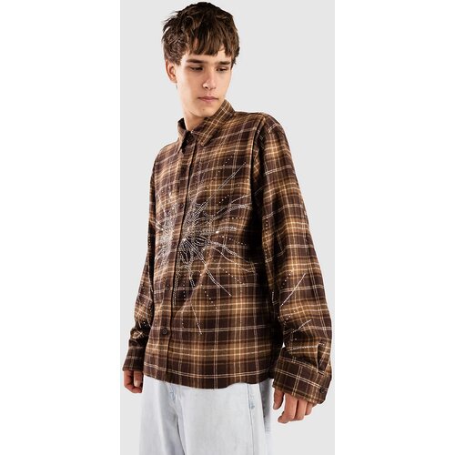 Ninth Hall Rhinestone Boxy Flannel Srajca brown Cene