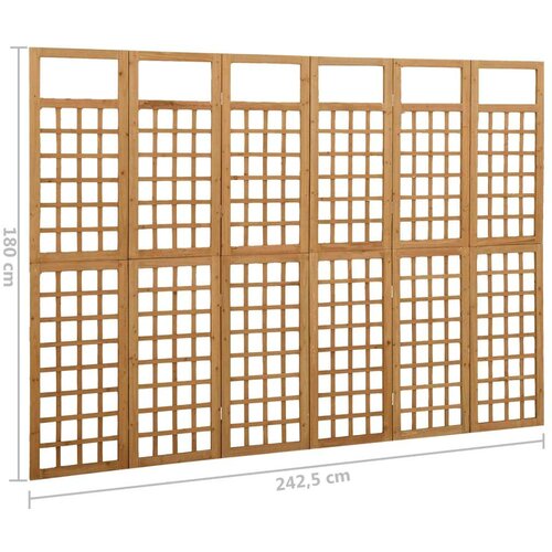 VidaXL Sobna pregrada / re&amp;scaron;etka sa 6 panela od jelovine 242,5x180 cm Slike