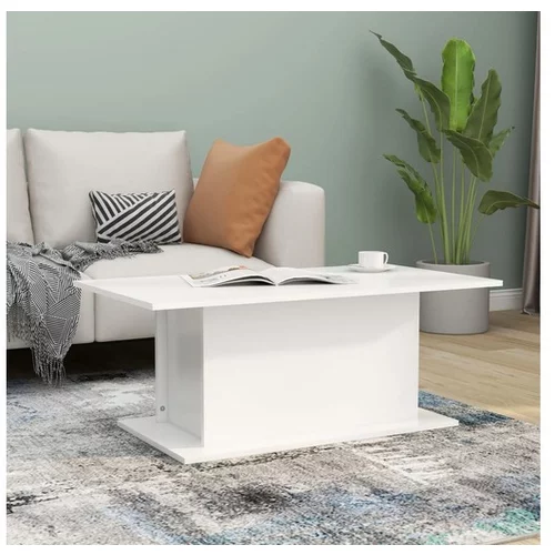  Klubska mizica bela 102x55,5x40 cm iverna plošča