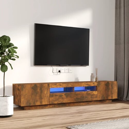  2-dijelni set TV ormarića LED boja dimljenog hrasta drveni Slike