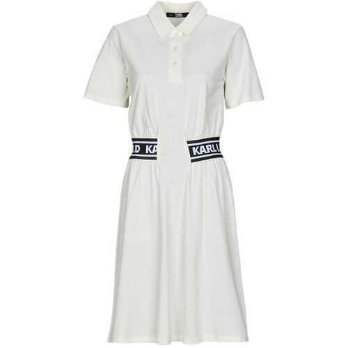 Karl Lagerfeld PIQUE POLO DRESS Bijela Slike