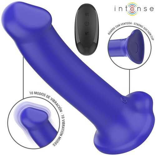 Intense Victoria Vibrator with Suction Cup &amp;amp; Remote Control Blue Slike