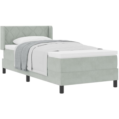 VidaXL Krevet na bazi s madracem svjetlosiva 100x200 cm bar&amp;scaron;un Slike