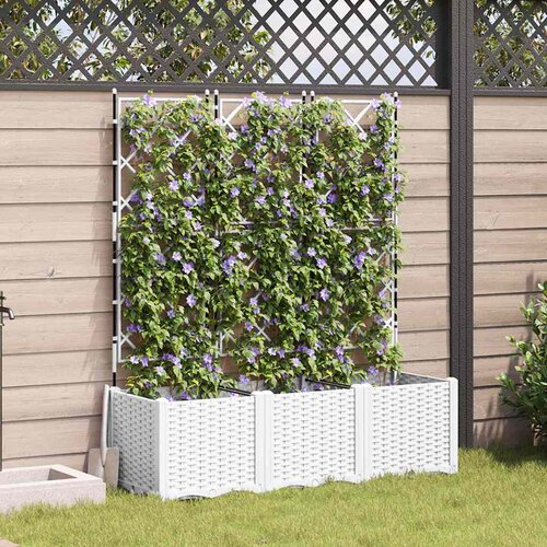  Vrtna saksija 3 pcs Bijeli 120 x 40 x 143 cm Plastika Cijene