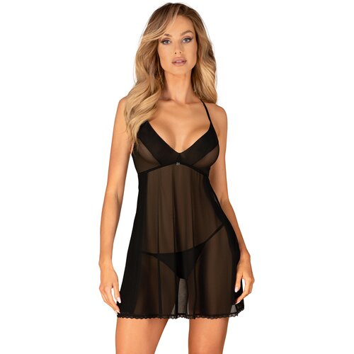 Obsessive Latinesa Babydoll &amp;amp; Thong Black XS/S Slike