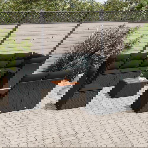 vidaXL 9-dijelni set vrtnih sofa s jastucima crni od poliratana Cijene