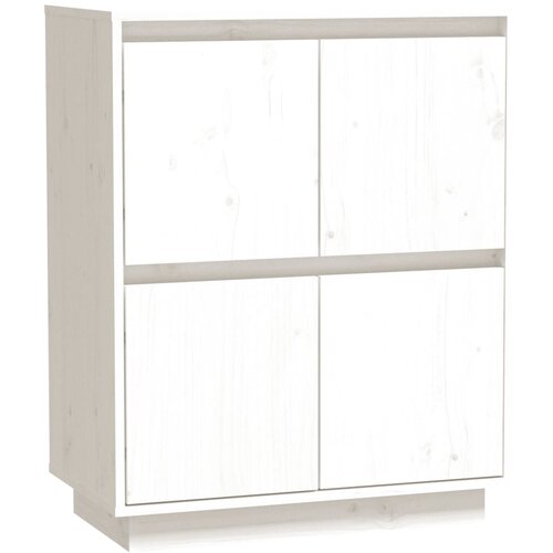 Komoda bijela 60 x 34 x 75 cm od masivne borovine Slike