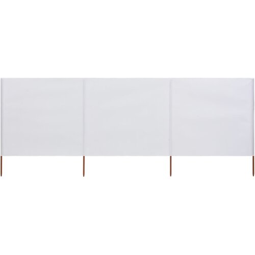 vidaXL 3-panelni vetrobran tkanina 400x80 cm peščeno bel Cene