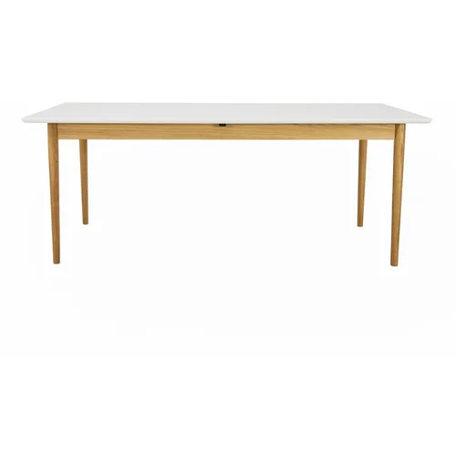 Tenzo Raztegljiva jedilna miza z belo mizno ploščo 90x195 cm Skagen –