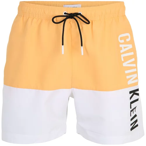 Calvin Klein Swimwear Kratke kopalne hlače oranžna / črna / bela