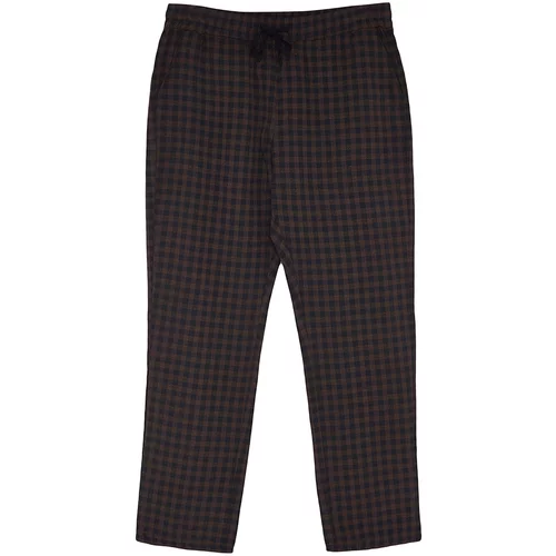 Trendyol Men's Navy Blue Comfortable Fit Checkered Weave Pajama Bottoms.