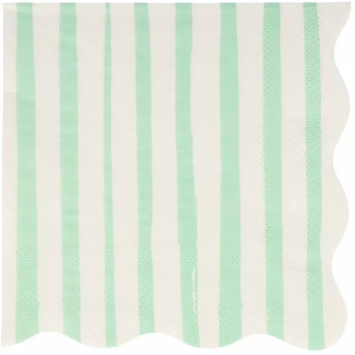 Meri Meri Papirnati prtički v kompletu 16 ks Mint Stripe –