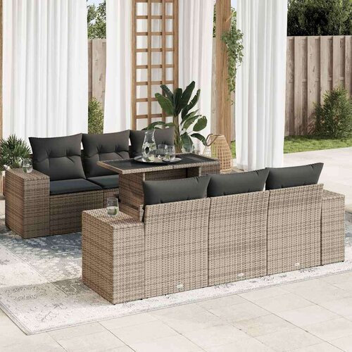 vidaXL 7-dijelni set vrtnih sofa sivi od poliratana Cijene