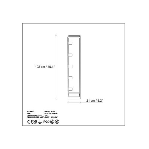 Opviq podna lampa Kafes 13745, 21 x 21 x 102 cm, 250 cm kabl, E27, zlatne boje Slike